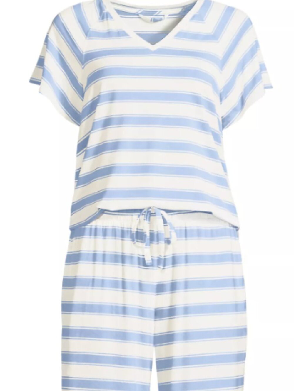 Women's Cooling Pajama Set - Short Sleeve Top and Crop Pants by Lands' End